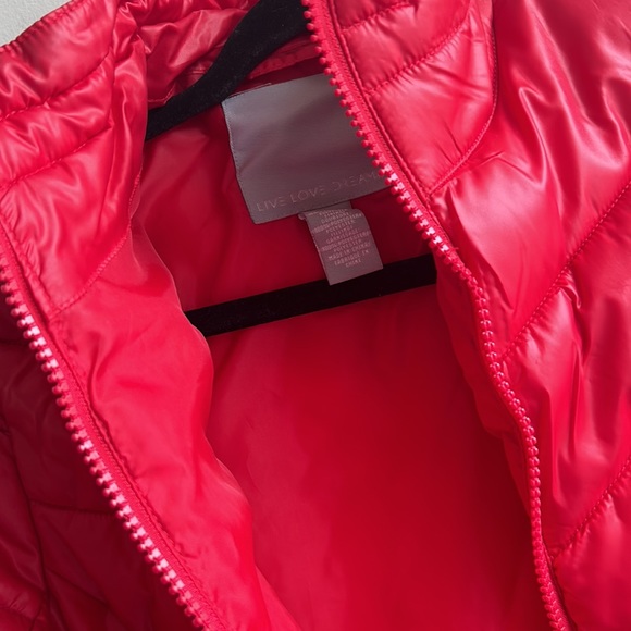 Live Love Dream Red Puffer Jacket, Women's Extra Small - Picture 4 of 9